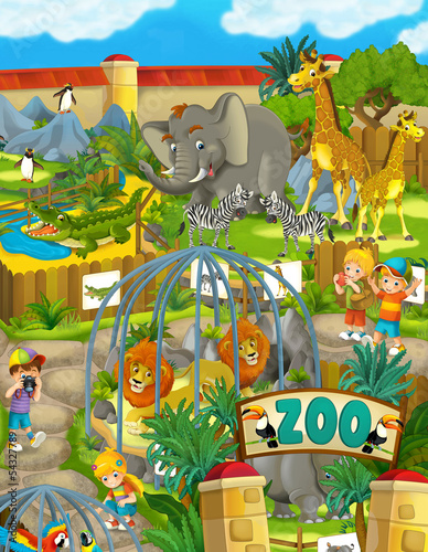 Obraz na płótnie Wesołe zwierzątka w zoo