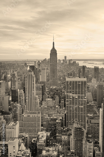 Naklejka ameryka widok miejski manhatan panoramiczny