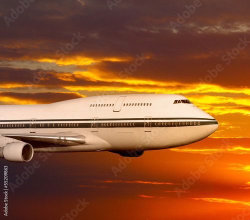 Fotoroleta samolot airliner słońce