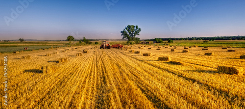 Fototapeta pole rolnictwo słońce samochód lato