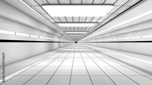 Naklejka nowoczesny widok tunel korytarz 3D