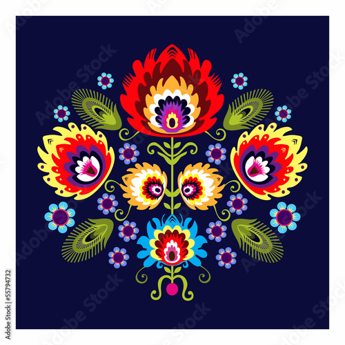 Plakat narodowy ornament kwiat wzór