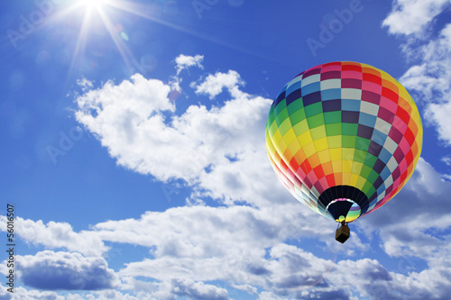 Fotoroleta lato świeży słońce balon błękitne niebo