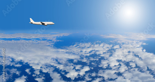 Plakat silnik słońce lotnictwo airliner odrzutowiec