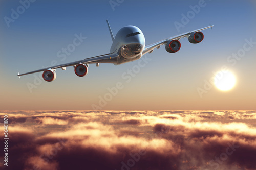 Plakat niebo transport samolot