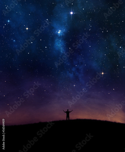 Obraz na płótnie mgławica gwiazda chłopiec