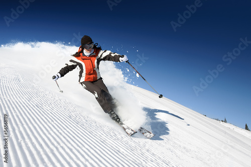 Plakat kobieta sport dziewczynka śnieg