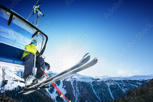Obraz na płótnie narciarz ludzie góra austria