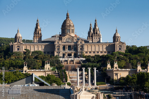 Plakat katedra fontanna hiszpania park