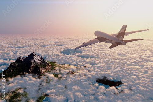 Fototapeta maszyna kontynent nowoczesny niebo samolot