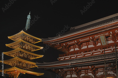 Naklejka tokio japonia azjatycki architektura świątynia