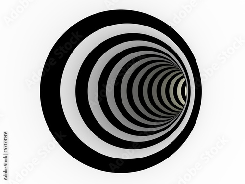 Plakat spirala 3D tunel łuk biały