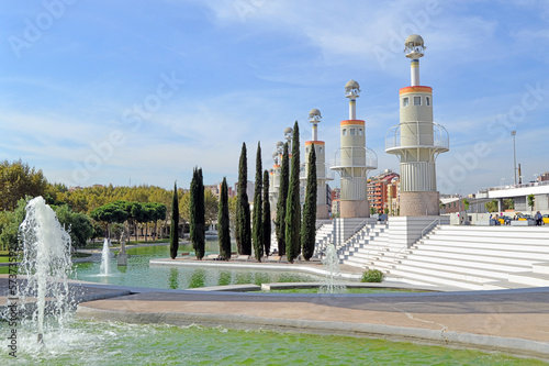 Obraz na płótnie woda barcelona hiszpania kolumna parku
