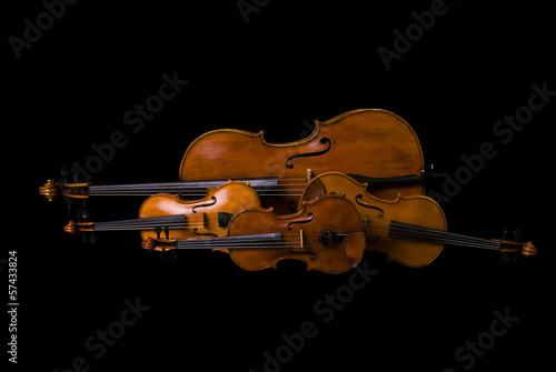Fototapeta vintage orkiestra muzyka skrzypce czarny