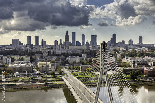 Plakat Panorama Warszawy za mostem