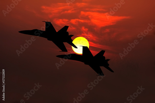 Naklejka wzór niebo bombowiec armia samolot