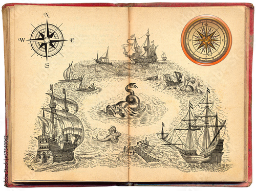 Plakat muzeum kompas antyczny wzór