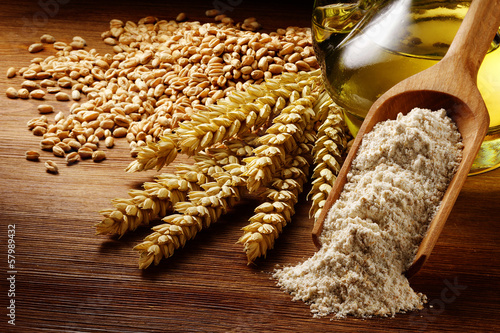 Obraz na płótnie zboże olej mąka pszenica ziarno