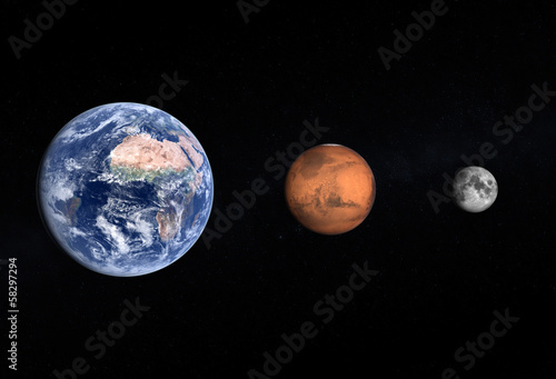 Obraz na płótnie astronauta 3D gwiazda planeta kosmos