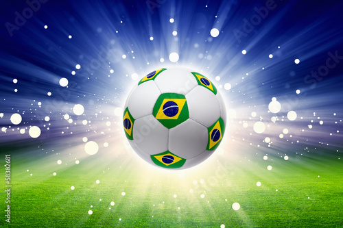 Plakat pole sport trawa piłka brazylia