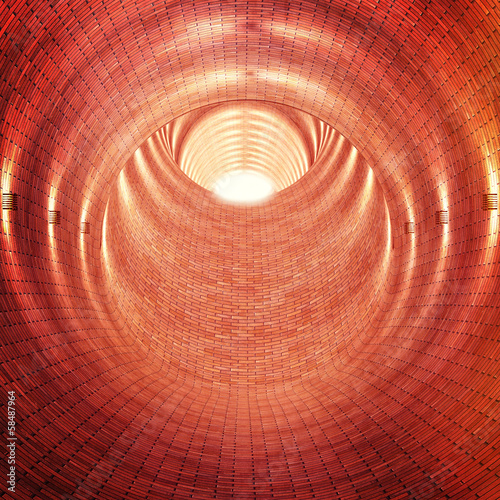 Naklejka tunel 3D architektura