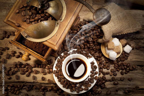 Obraz na płótnie jedzenie kawa stary kolumbia ziarno