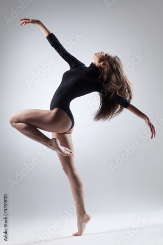 Naklejka taniec piękny baletnica