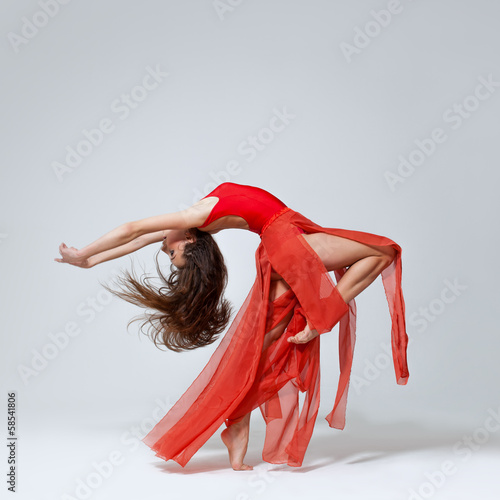 Naklejka dziewczynka balet ćwiczenie