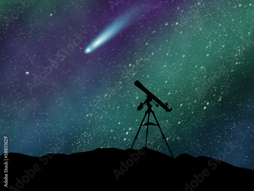 Obraz na płótnie Obserwacja komety
