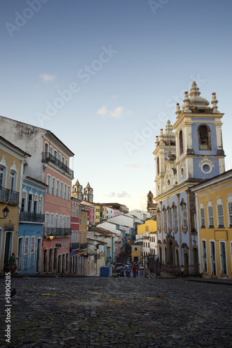 Plakat ulica niebo brazylia stary architektura