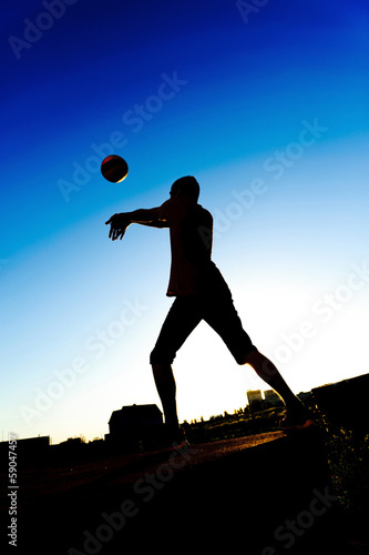 Fototapeta sztuka siatkówka plaża sport mężczyzna