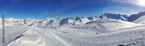 Plakat krajobraz góra alpy śnieg