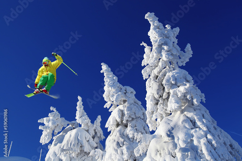 Fotoroleta snowboarder niebo mężczyzna