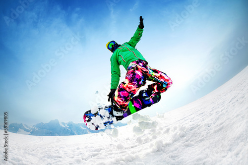 Fototapeta snowboard narty zabawa alpy