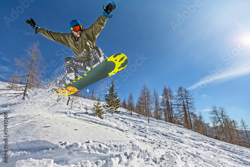 Fototapeta snowboard mężczyzna sporty zimowe