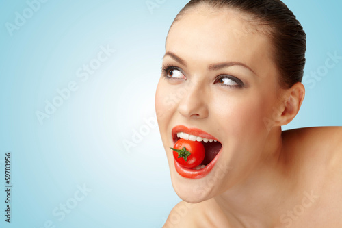 Fototapeta makijaż pomidor jedzenie zdrowy