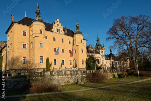 Fotoroleta zamek architektura jesień