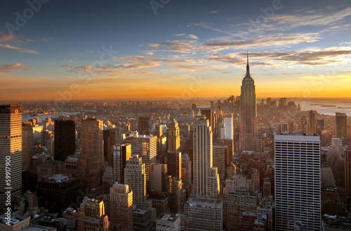 Fototapeta panorama ameryka manhatan panoramiczny śródmieście