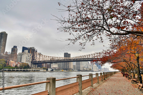 Obraz na płótnie park wyspa manhatan most ameryka