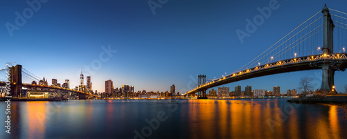 Plakat Panorama Nowego Jorku z dwoma mostami