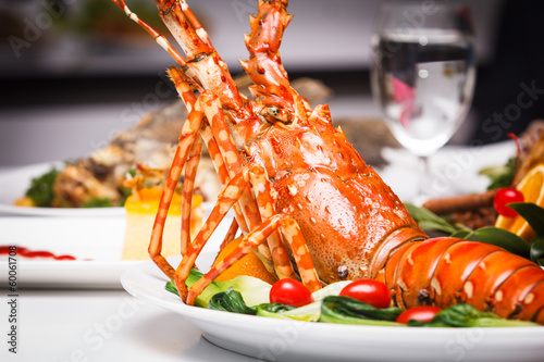 Obraz na płótnie jedzenie skorupiak homar owoce morza