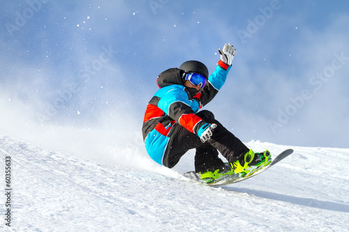 Fototapeta sporty ekstremalne chłopiec wyścig śnieg snowboard