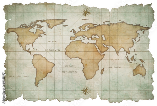 Fotoroleta mapa vintage ścieżka geografia świat