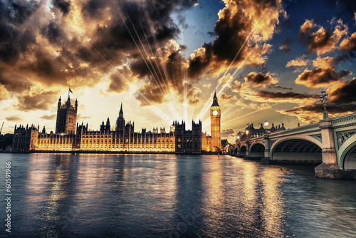 Plakat pałac tamiza anglia londyn wieża
