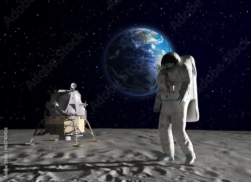 Naklejka Astronauta na księżyciu