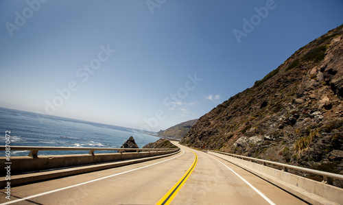 Plakat kalifornia wybrzeże autostrada brzeg ulica