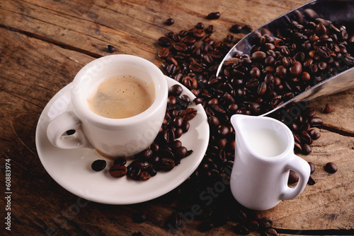 Obraz na płótnie kawa mleko expresso filiżanka