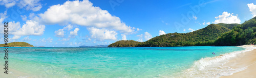 Plakat brzeg piękny morze karaiby panorama