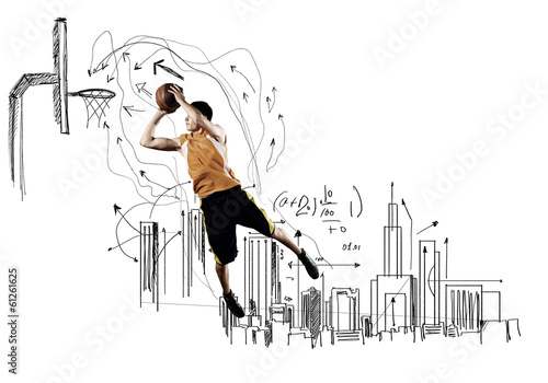 Plakat koszykówka witalność mężczyzna