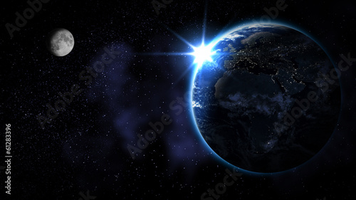 Plakat kontynent planeta wszechświat